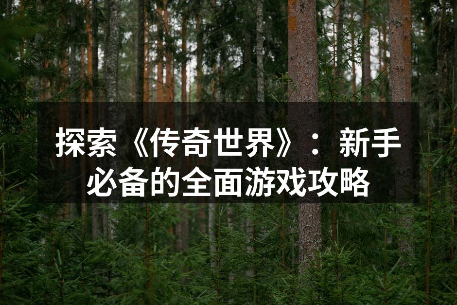 探索《传奇世界》：新手必备的全面游戏攻略